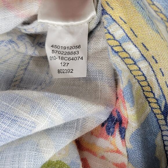 Chicos Tunic Top Womens 3 No-Iron Linen Floral Paisley Loop-Back Button Down - Picture 15 of 16